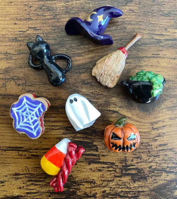 Handmade Ceramic Clock with Interchangeable Charms