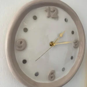 Handmade Ceramic Clock with Interchangeable Charms