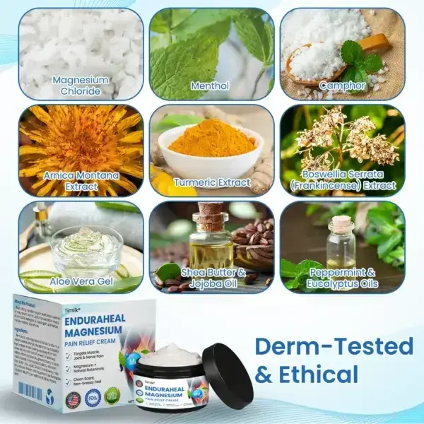 EnduraHeal Magnesium Pain Relief Cream (Treats Arthritis, Neuropathy, Rheumatism, Sports Injuries & More) - Image 8