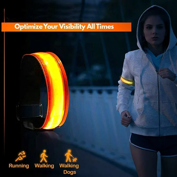 USB Charging LED Luminous Night Running Armband - Image 2