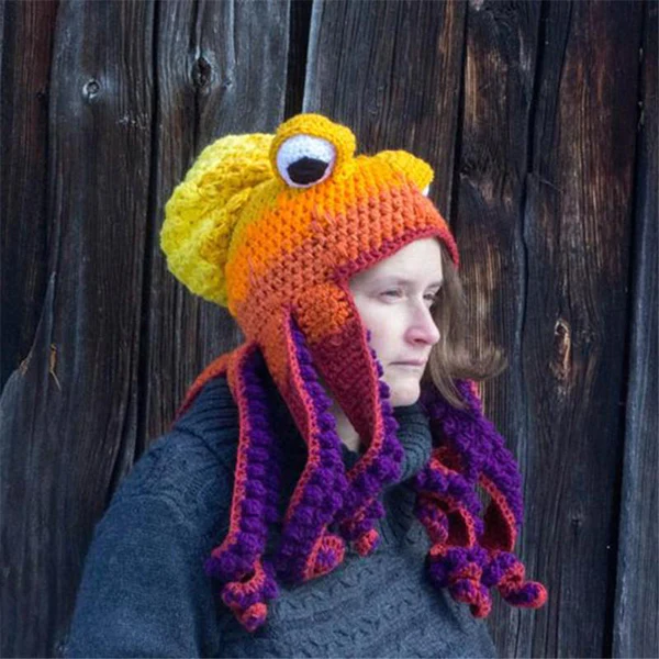 Handmade octopus knitted cap