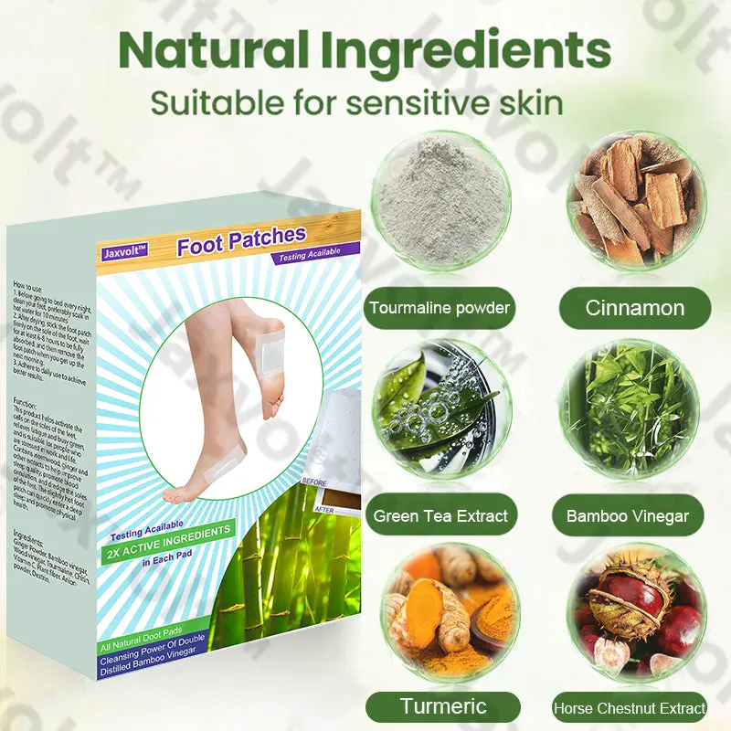 Natural Herbal Tourmaline Far Infrared Magnetic Therapy Foot Patches - Image 11