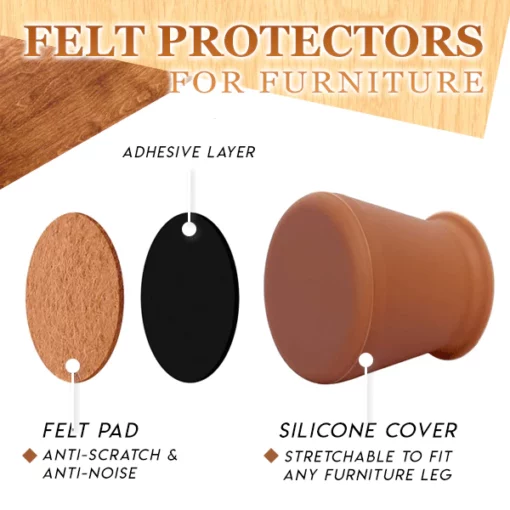 Chair & Table Legs Felt Protective Covers (Set of 8) - Image 6