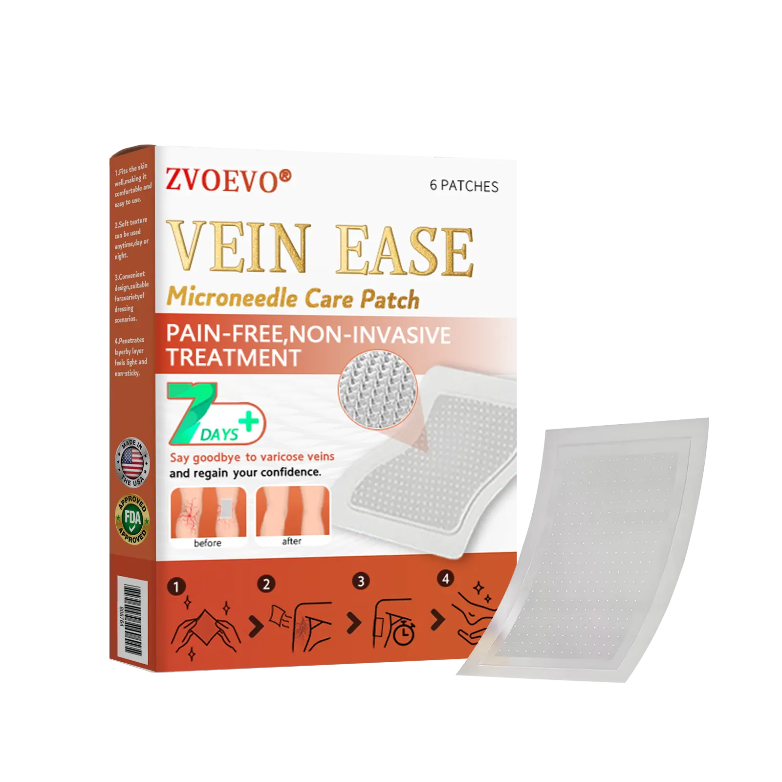 Vein Ease Microneedle Care Patch(For Spider Veins, Varicose Veins, Swelling & Leg Fatigue) - Image 11