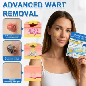 2-in-1 Microneedle & Hydrocolloid Star Patch | Acne, Raised Moles, Flat Warts & Skin Tags Remover | 6 Colors Pimple Patch for Face & Neck | Invisible Star Zit Stickers | 240 Count