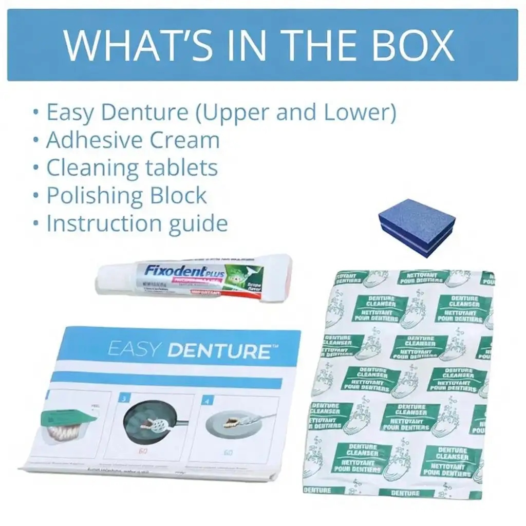 Easy Denture Set, Comfortable Smile Makeover - Made and Shipped from the USA🍀 - Image 5