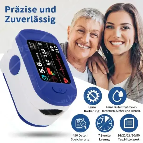 Hochpräzises multifunktionales nicht-invasives Medizinisches Gerät – 99,99% Genauigkeit!Kompatibel mit iOS und Android Smartphones