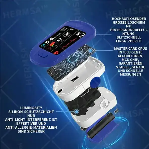 Hochpräzises multifunktionales nicht-invasives Medizinisches Gerät – 99,99% Genauigkeit!Kompatibel mit iOS und Android Smartphones - Image 5