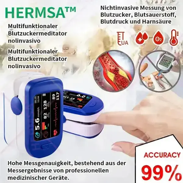 Hochpräzises multifunktionales nicht-invasives Medizinisches Gerät – 99,99% Genauigkeit!Kompatibel mit iOS und Android Smartphones - Image 6