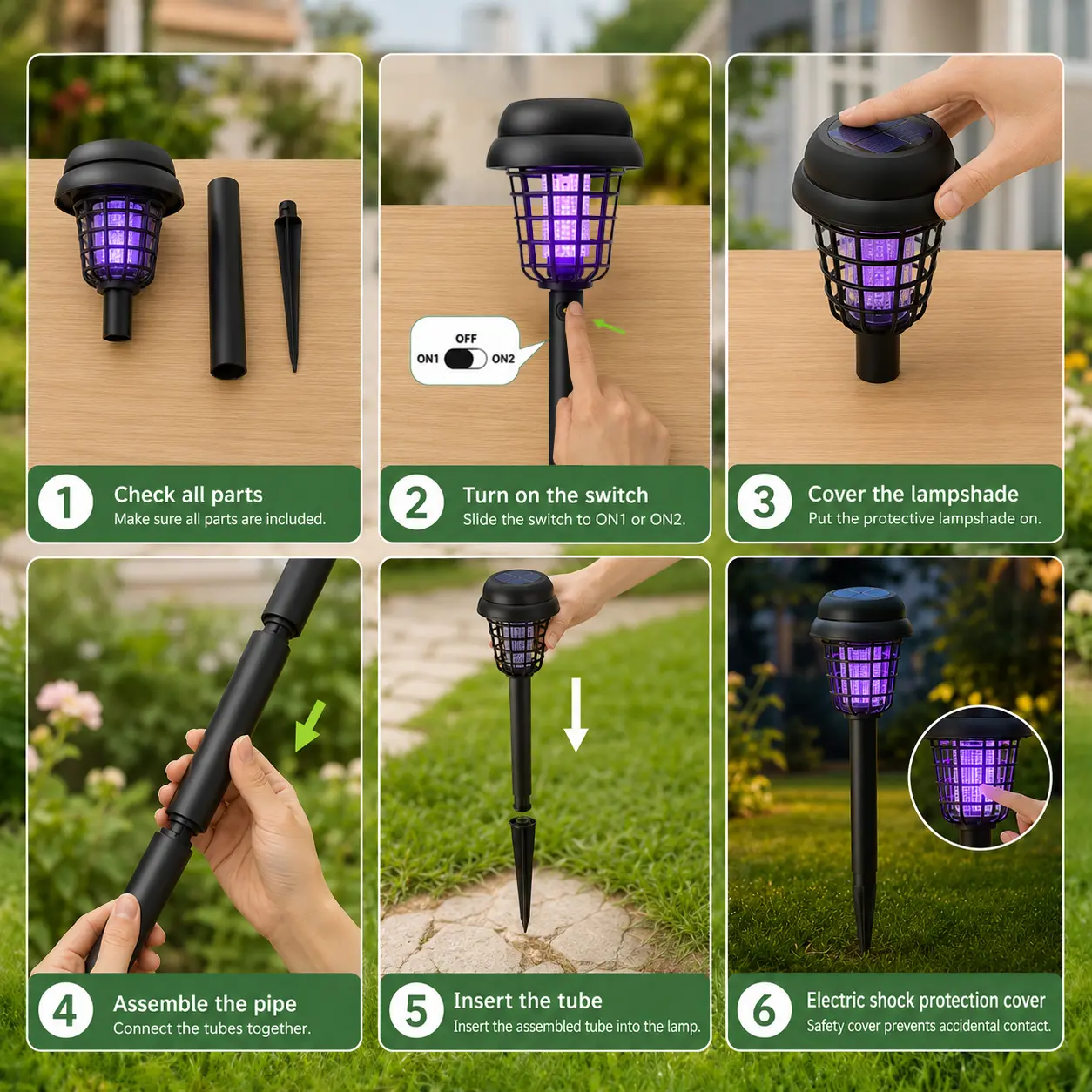 🦟❌Solar-Powered Mosquito Killer Lamp-Outdoor Solar LED Mosquito Killer Garden Lamp - Image 9