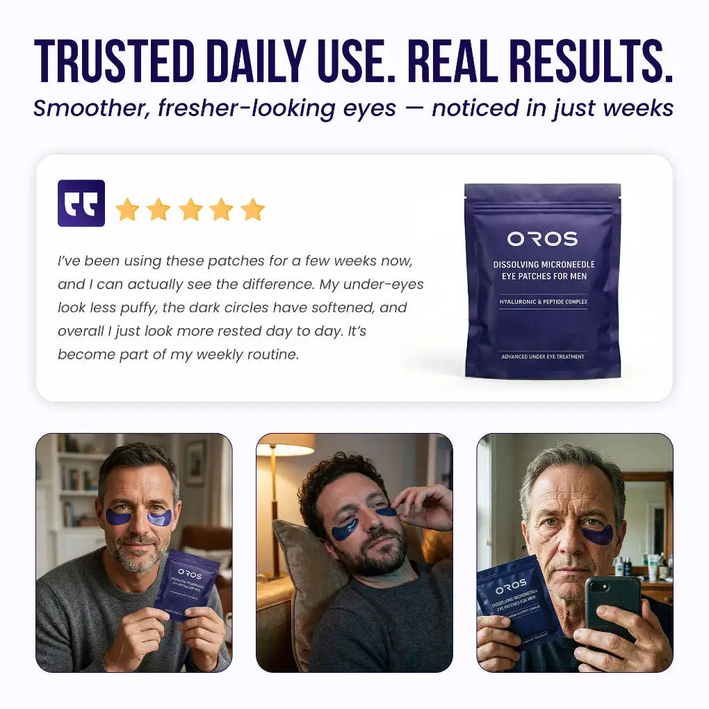 Oros Dissolving Microneedle Eye Patches for Men - Image 4