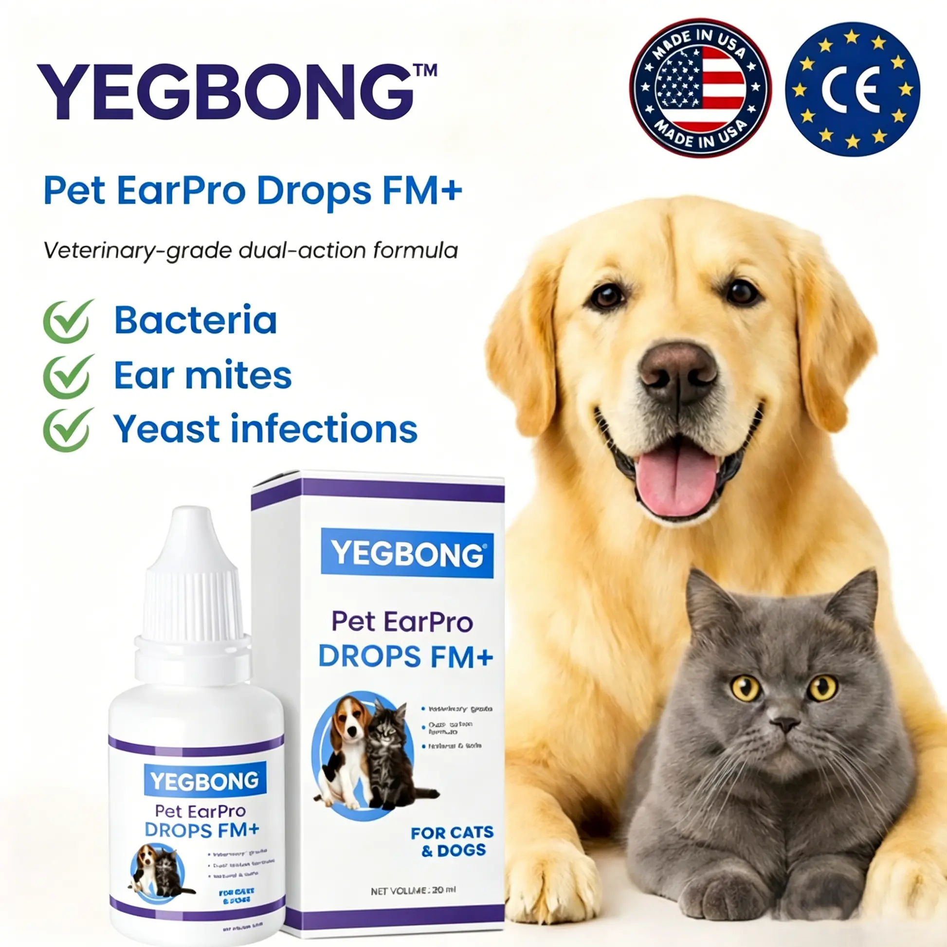 Pet Ear Pro Drops FM+ 2026 | Fast Relief for Cats & Dogs
