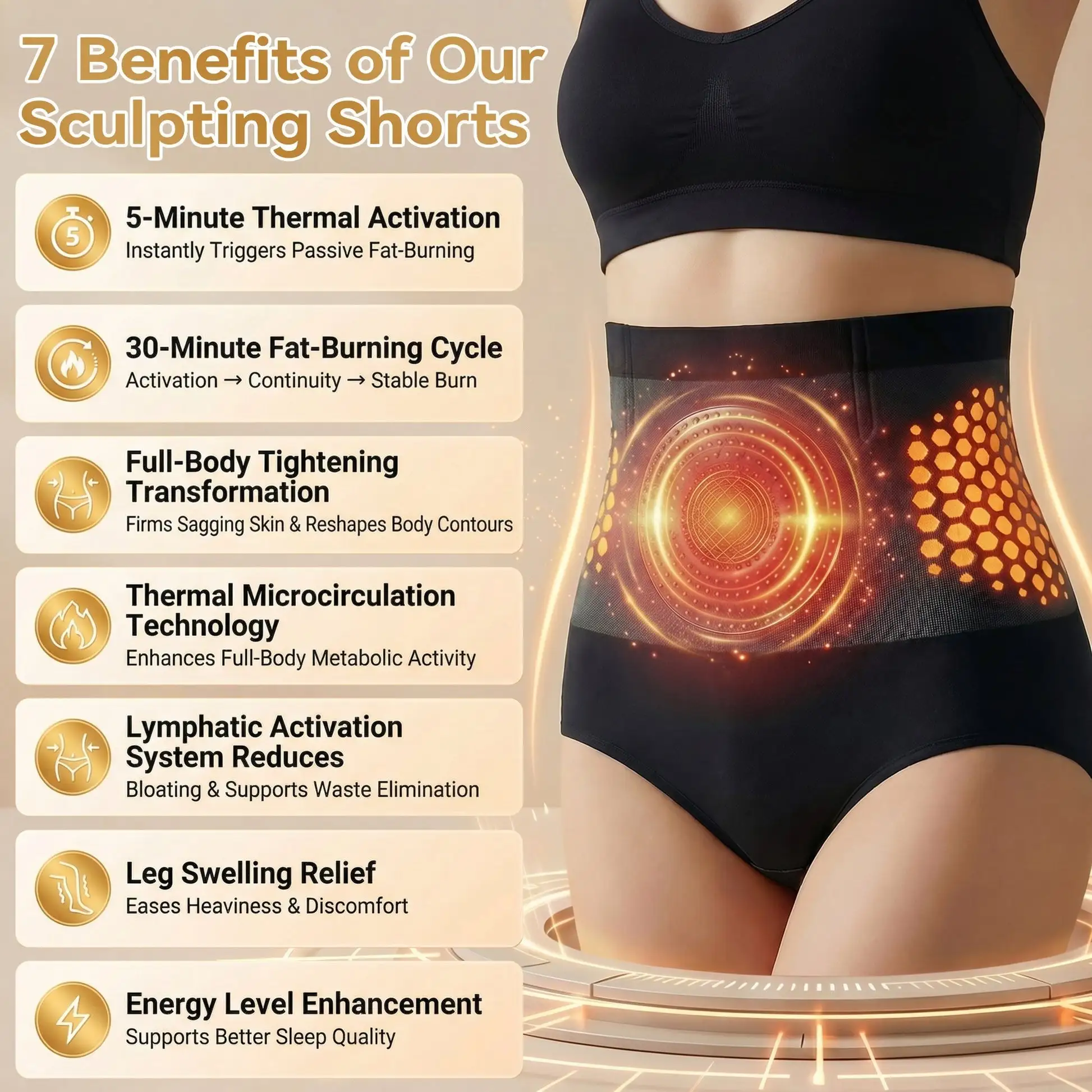 🏆𝐎𝐟𝐟𝐢𝐜𝐢𝐚𝐥 𝐁𝐫𝐚𝐧𝐝 𝐒𝐭𝐨𝐫𝐞 | Moringa & Berberine 4-In-1 Micro-Particle Sculpting & Fat-Burn Shorts( Suitable for both 🙍♂️men and 🙍♀️women ) - Image 3