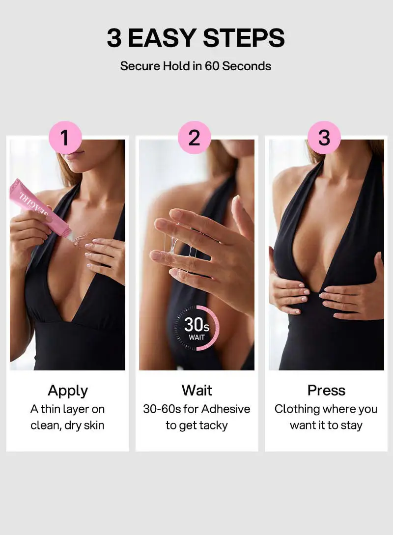 Professional Body Adhesive Sweat & Water Resistant Stain-Free Easy to Remove - Image 3