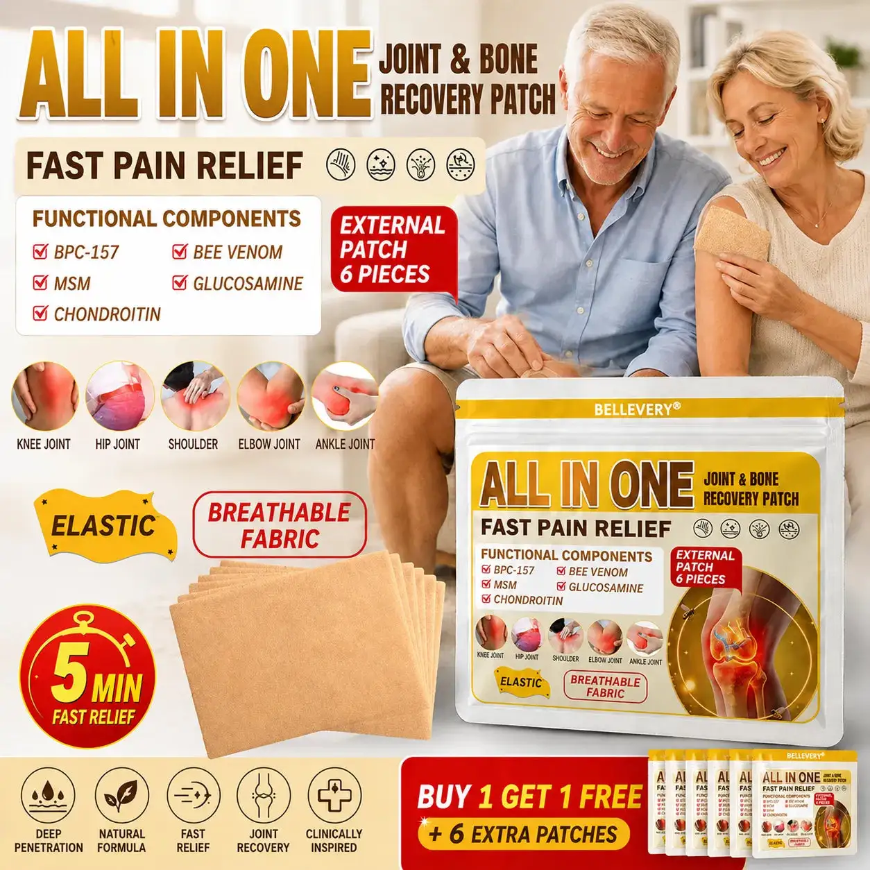 Bellevery Joint & Bone Recovery Patch | Targeted Joint Comfort