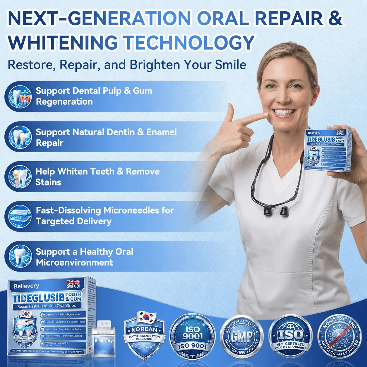 🦷 Tideglusib Fast‑Dissolving Tooth & Gum Repair Oral Strips 💥🎉