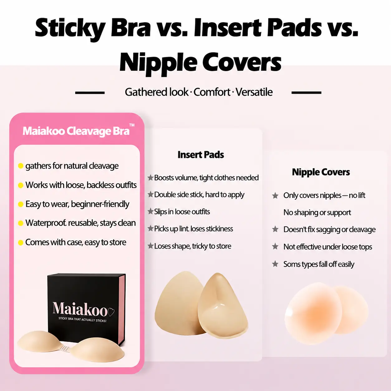 Maiakoo Strapless Adhesive Push-Up Bra - Image 6