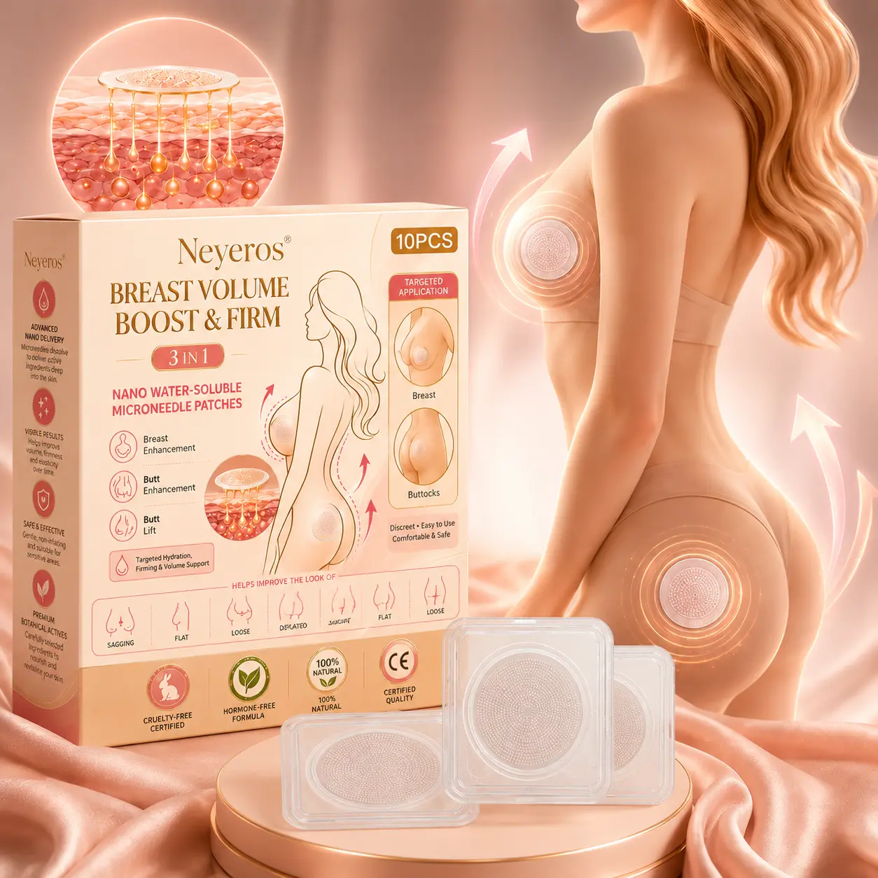 Breast Enhancement Nano Microneedle Patch | Targeted Bust & Glute Care - Image 5