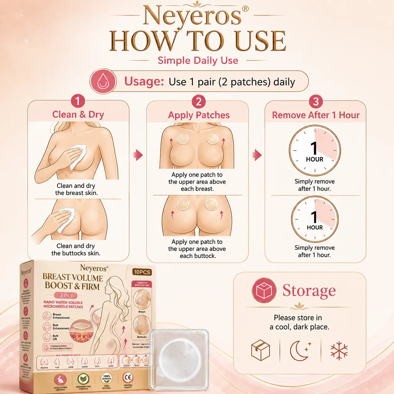 Breast Enhancement Nano Microneedle Patch | Targeted Bust & Glute Care - Image 9