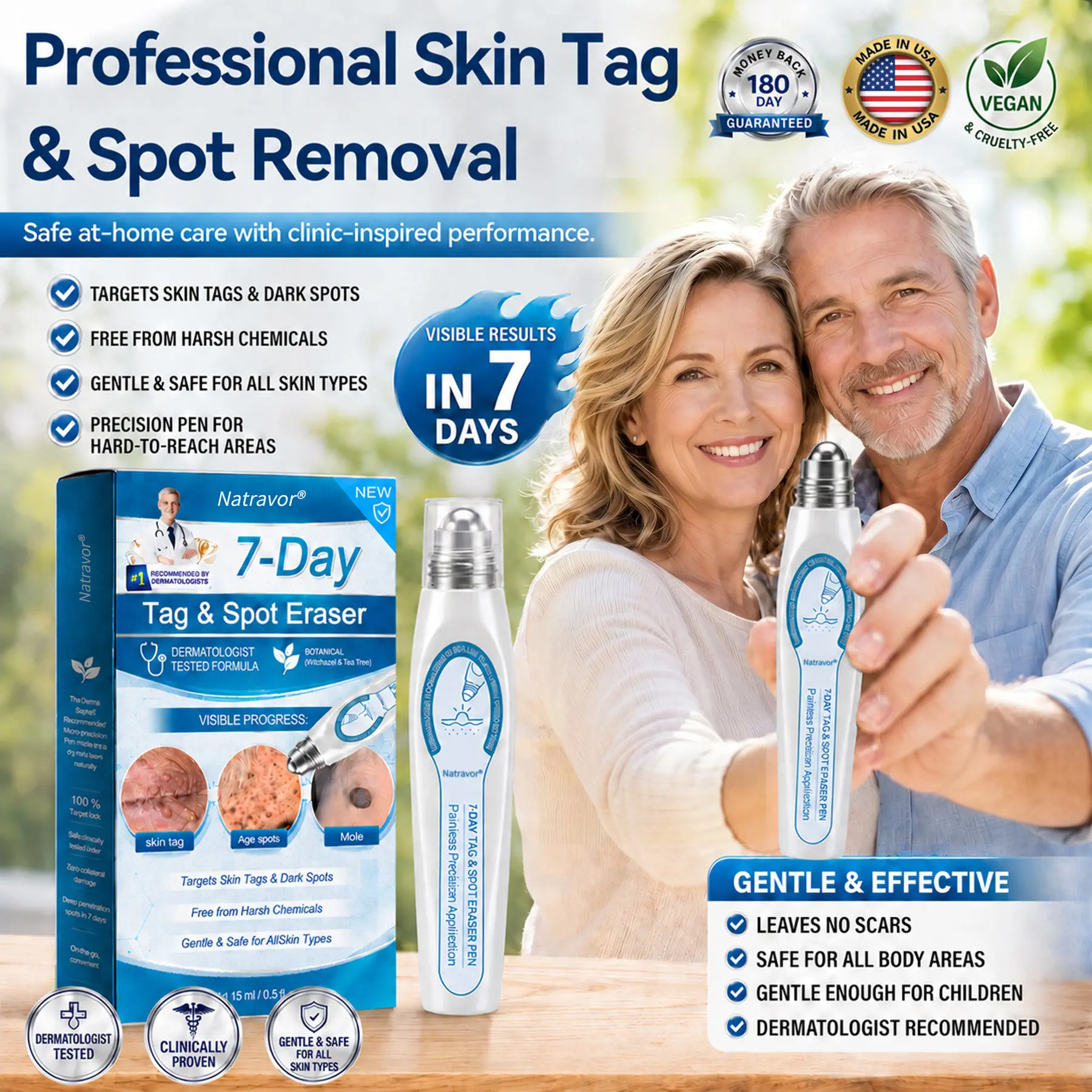 7-Day Skin Tag & Spot Eraser Painless & Scar-Free Advanced Skin Renewal Roller Pen