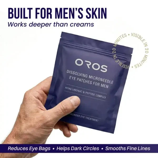 Oros Dissolving Microneedle Eye Patches for Men - Image 3