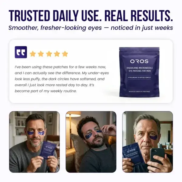 Oros Dissolving Microneedle Eye Patches for Men - Image 6