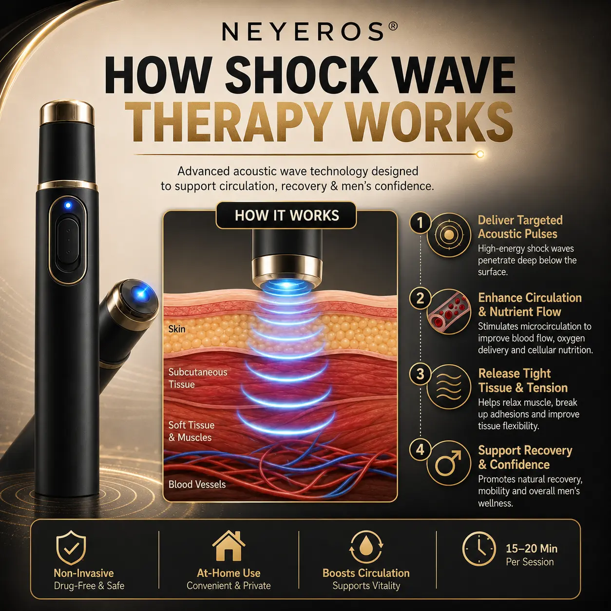 Ultrasonic Shock Wave Therapy Massager for Deep Tissue Relief - Image 4
