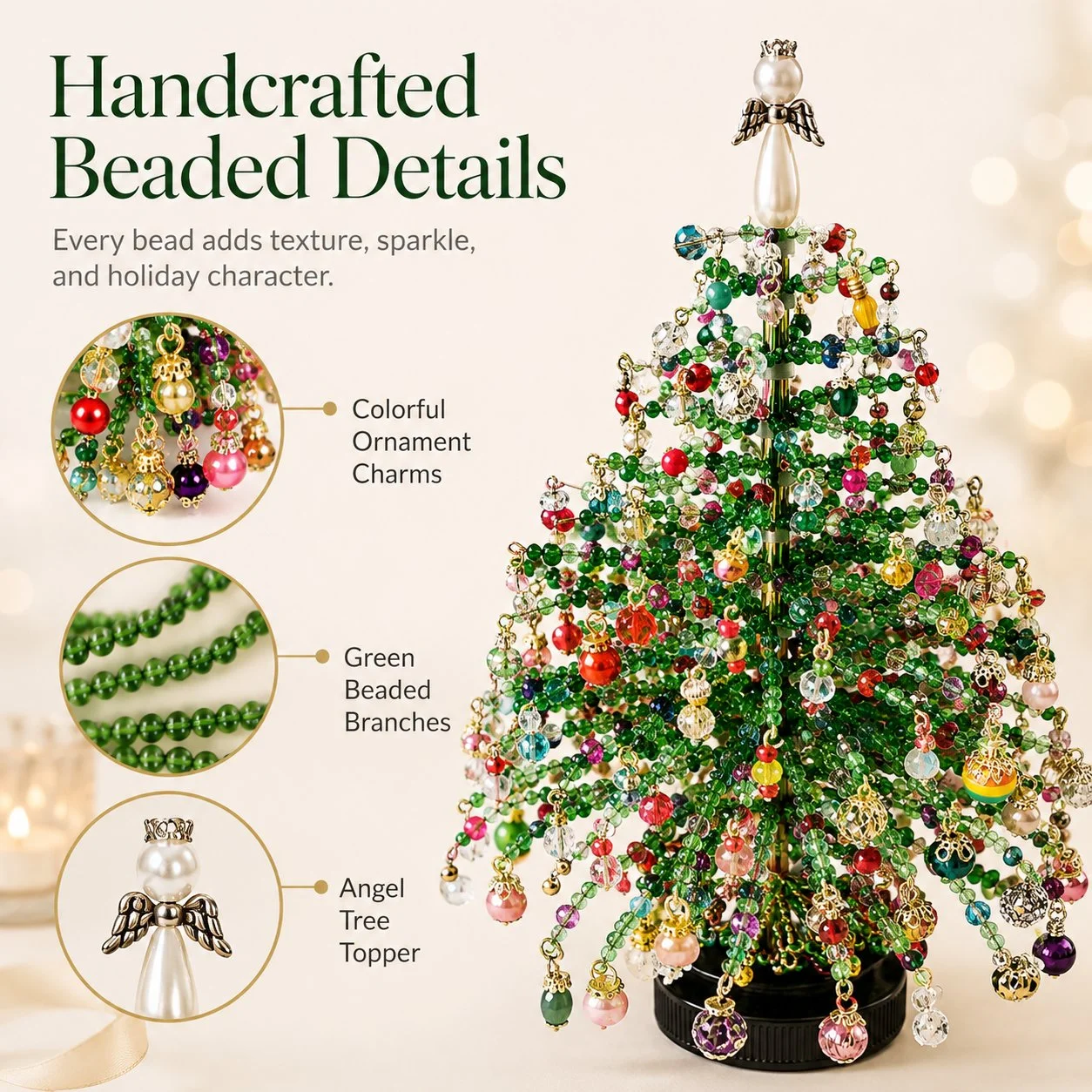 🎄✨ DIY Beaded Christmas Tree Kit – 🎅Create Your Own Sparkling Holiday Decoration - Image 4