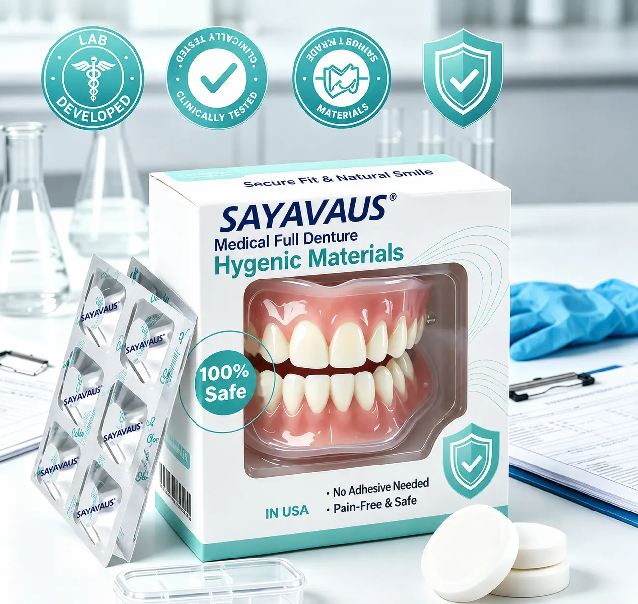 🌎Ends Today: 70% OFF! Custom-Fit Instant Smile Dentures – Natural Looking Comfort Fit