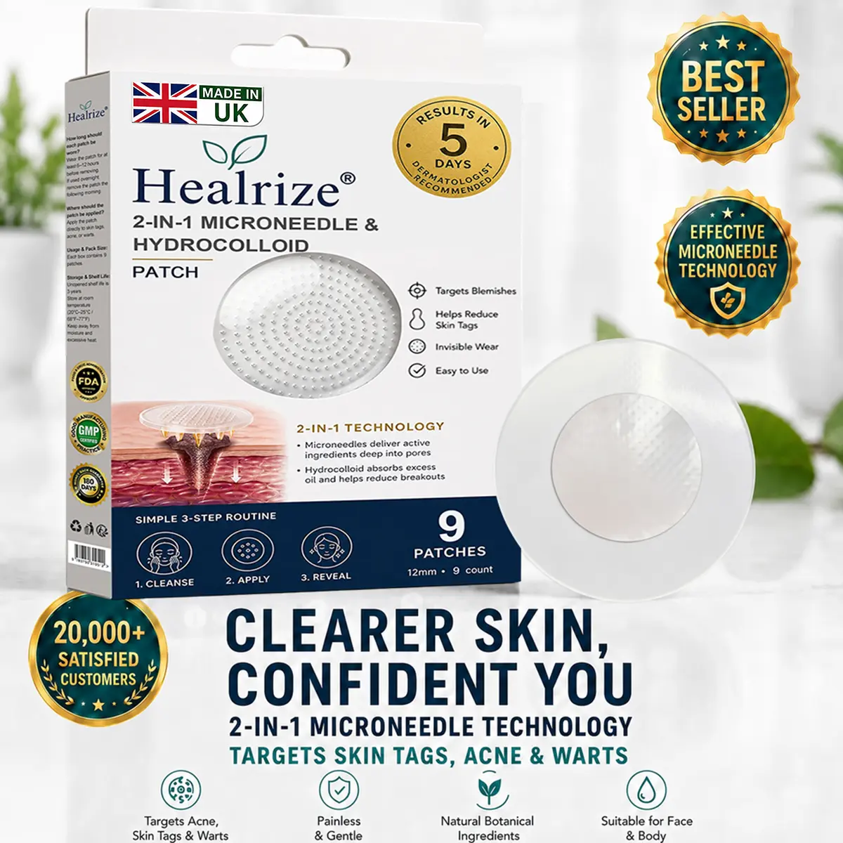 2-in-1 Microneedle & Hydrocolloid Patch