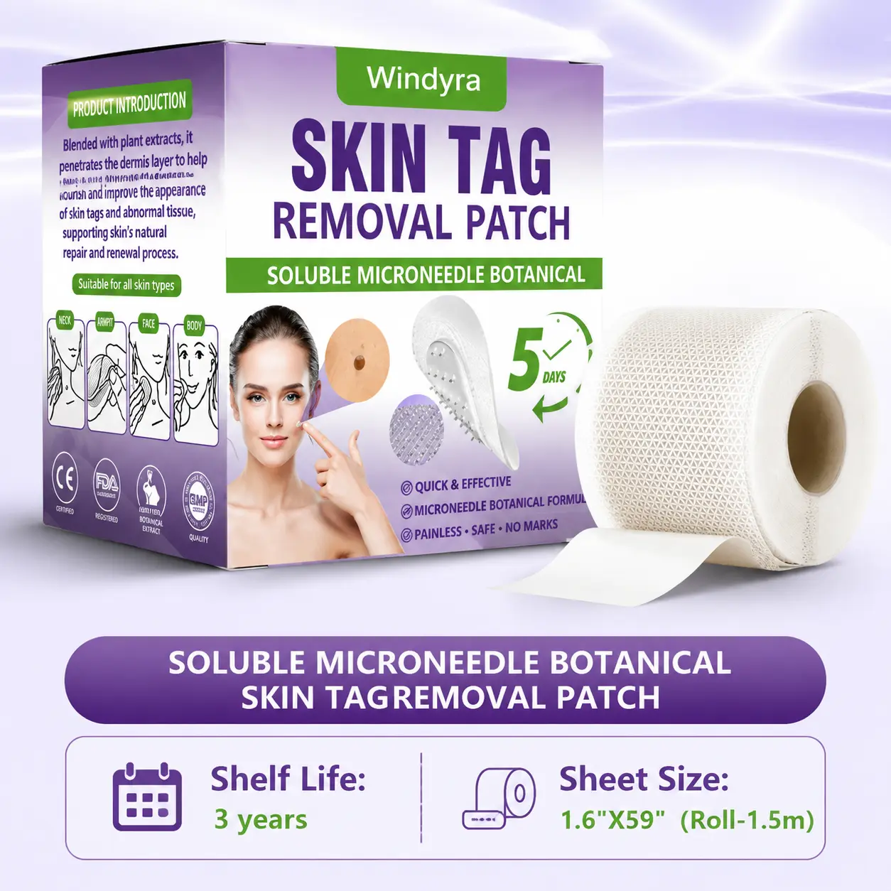 Soluble Microneedle Botanical Skin Tag Removal Patch - Image 14
