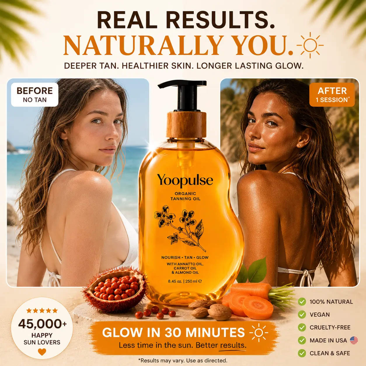 Yoopulse Organic Brazilian Tanning Oil 🌞 - Image 6